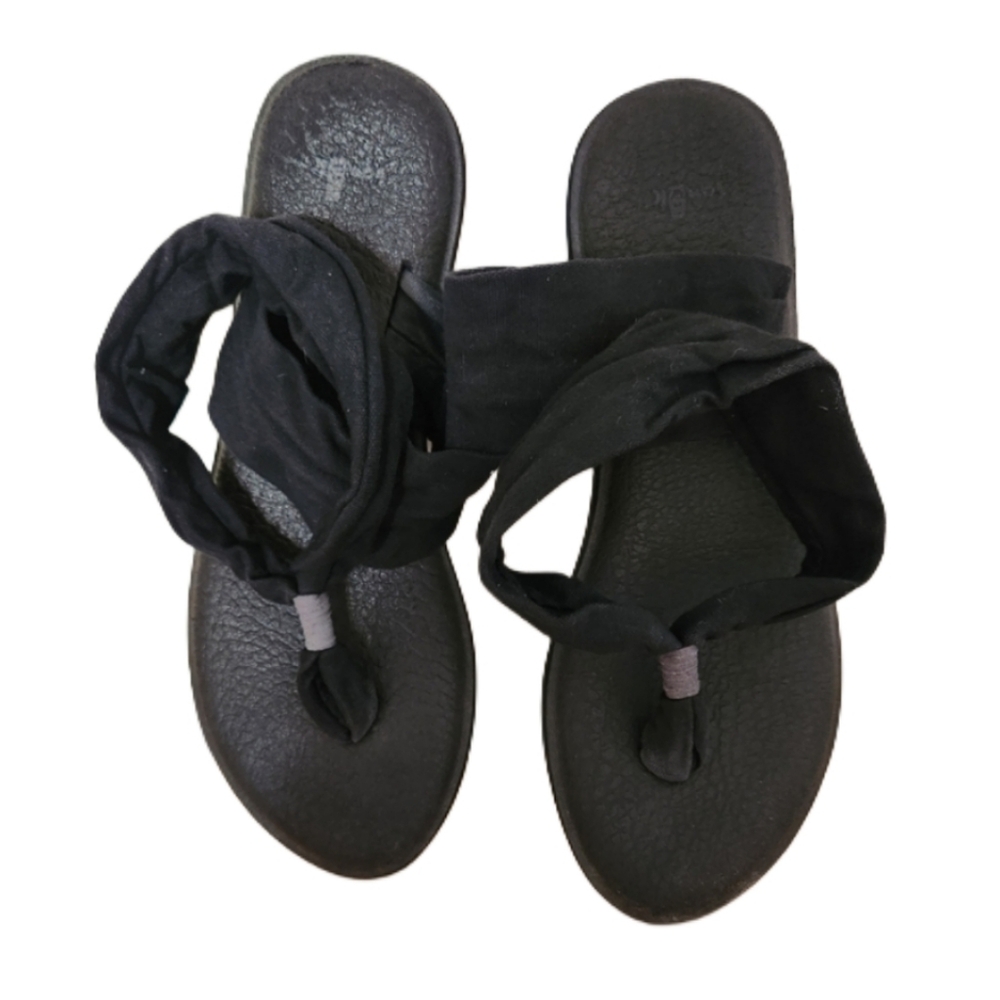 Sanuk‎ 9 Black Yoga Strap Guc Ultimate Comfort